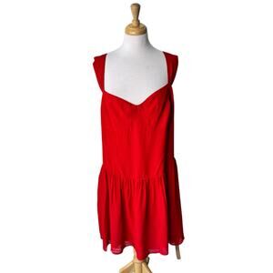 REFORMATION Taiga Mini Dress Es in Poinsettia Red Size 20 NWT